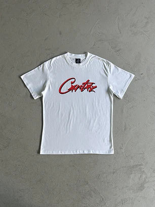 C Star Red and White Tee White