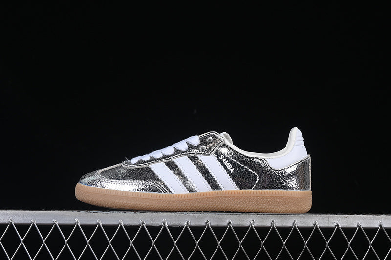 Samba OG Silver Metallic Cracked Leather