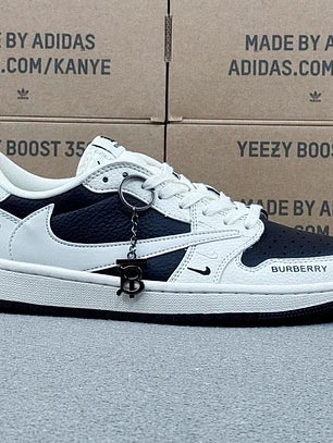 AJ1 Low Burberry White on Black
