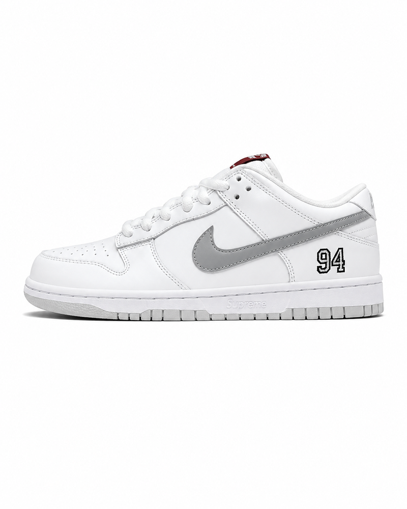 Dunk SB Supreme 94 White Metallic Silver