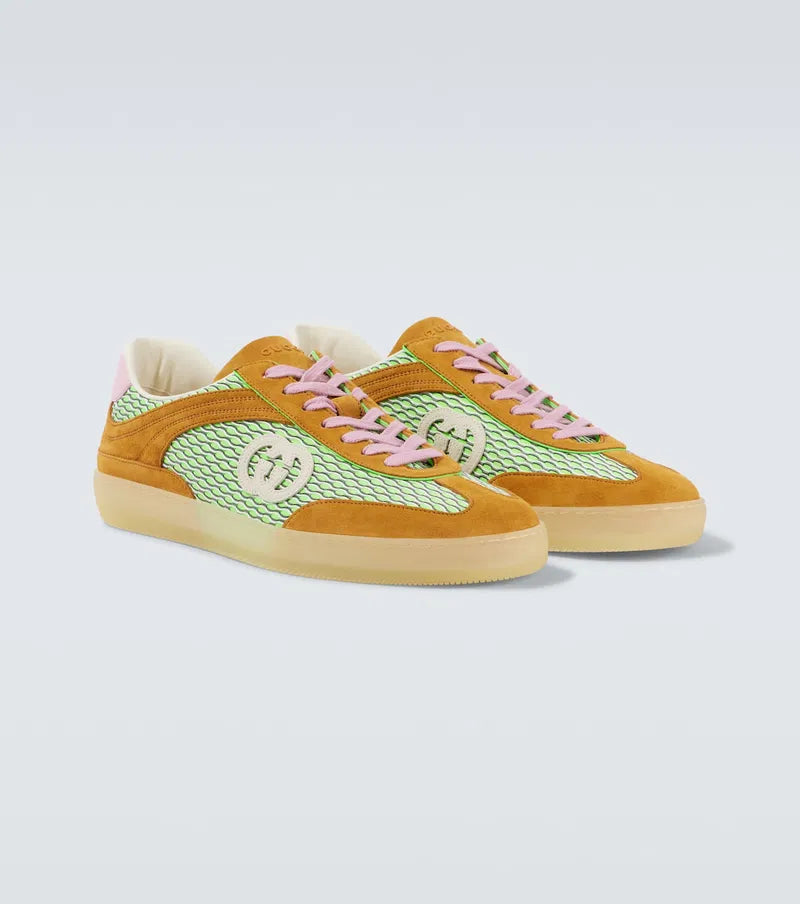 Gucci G75 Suede-Trimmed